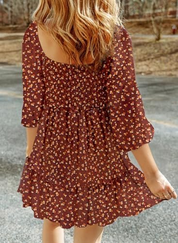 Dokotoo Spring Dresses for Women 2025 Boho Floral Square Nec...