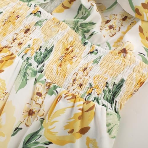 GRACE KARIN Women's 2025 Summer Beach Dress Floral V Neck Ti...