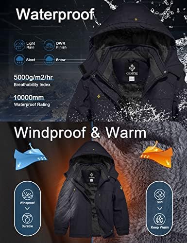 GEMYSE Girl's Waterproof Ski Snow Jacket Hooded Fleece Lined...