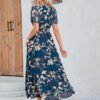 Simplee Women's Boho Floral Maxi Dress Flowy Casual V Neck S...