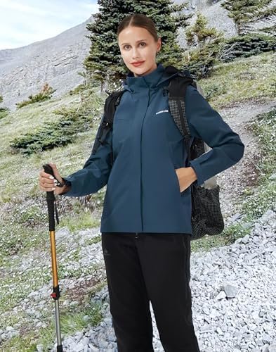 Pioneer Camp Women's Rain Jacket with Hood Waterproof Windbr...