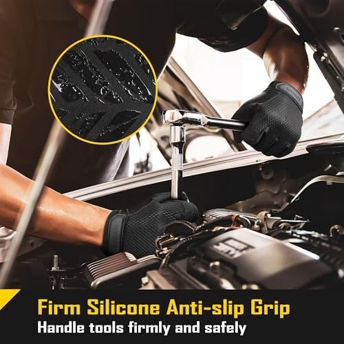 COOLJOB Touchscreen Mechanic Men’s Work Gloves with Grip, Sl...