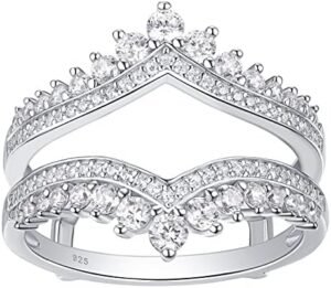 Newshe Jewellery Cubic Zirconia Wedding Bands for Women Crow... Newshe Jewellery Cubic Zirconia Wedding Bands for Women Crow...