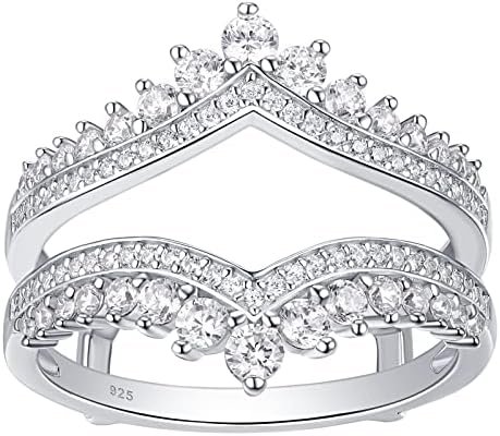 Newshe Jewellery Cubic Zirconia Wedding Bands for Women Crow...