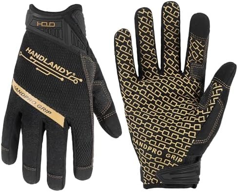 HANDLANDY Mens Work Gloves Touch screen, Utility Mechanic Gl...