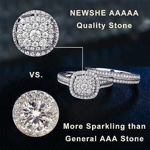 Newshe Jewellery Engagement Rings for Women Wedding Ring Set...