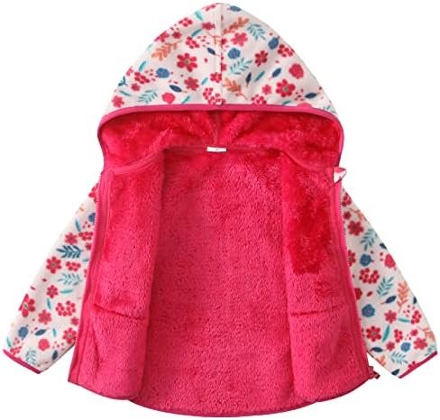 Toddler Polar Fleece Jacket Hooded Baby Boys Girls Autumn Wi...