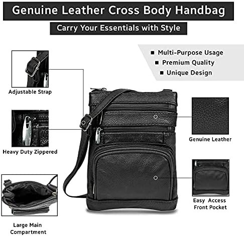 Krediz leather Crossbody Purses for Women, Multi Pocket Cros...