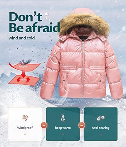 CREATMO US Girl's Kids Metallic Shiny Jacket with Detachable...