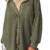 Dokotoo Womens Waffle Knit Shacket Jacket Casual Long Sleeve...
