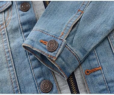 Mallimoda Kids Boys Girls Hooded Denim Jacket Zipper Coat Ou...