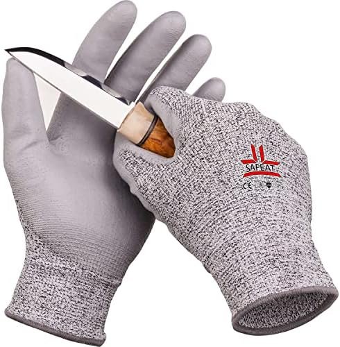 SAFEAT Cut Resistant Work Gloves for Men and Women - Protect...