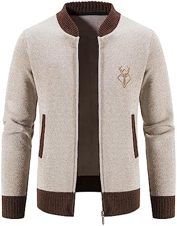 Mylldey Mens Casual Full Zip Cardigan Sweaters Cable Knit Ja...