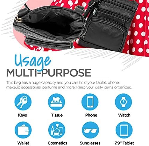 Krediz leather Crossbody Purses for Women, Multi Pocket Cros...