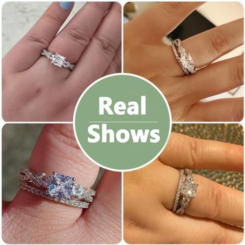 Newshe Jewellery 2.5ct Princess Pear White AAAAA Cz 925 Ster...