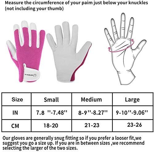 Gardening Gloves for Women Leather Thorn Safety Garden Heavy...