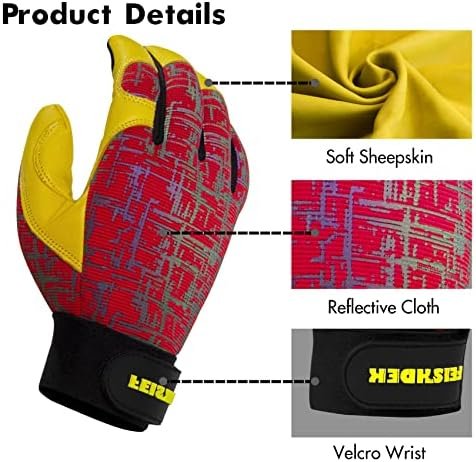 Gardening Gloves for Women and Men, Touchscreen Sheepskin Le...