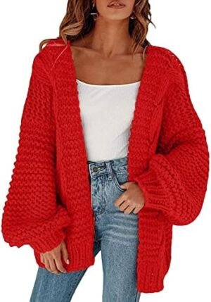 Cicy Bell Women's Open Front Chunky Knit Cardigan Loose Lant... Cicy Bell Women's Open Front Chunky Knit Cardigan Loose Lant...