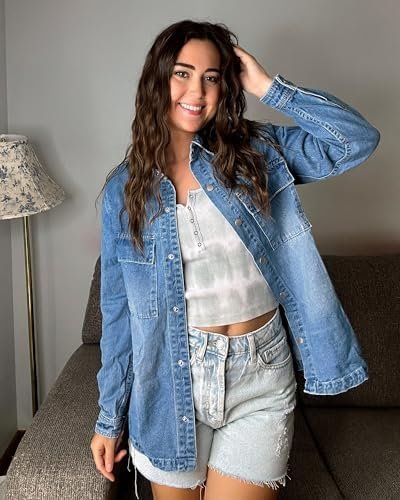 luvamia 2025 Spring Jean Jackets for Women Fashion Oversized...