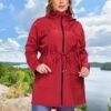 ZOMVA 2025 Plus Size 1X-4X Rain Jacket Coat Long Lightweight...