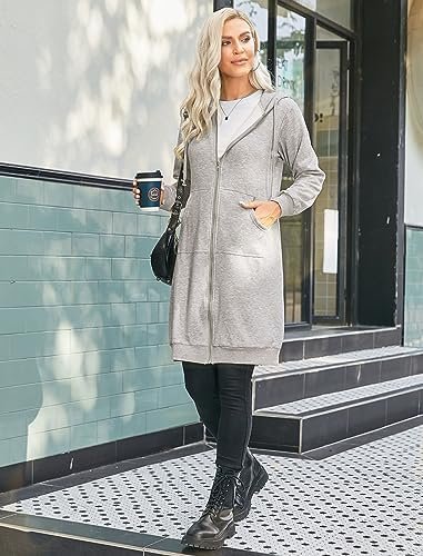 ELESOL Women Casual Zip up Fleece Hoodies Tunic Sweatshirt L...