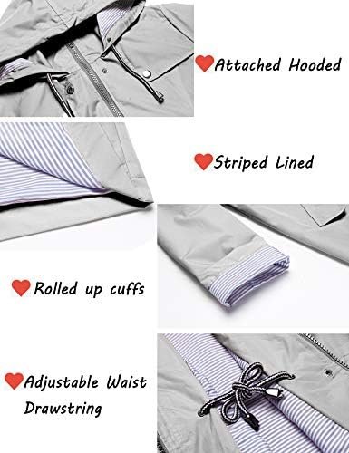 ZHENWEI Womens Lightweight Hooded Waterproof Active Outdoor ...