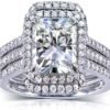 Kobelli Radiant-cut Moissanite Bridal Set 3 3/8 CTW 14k Whit...