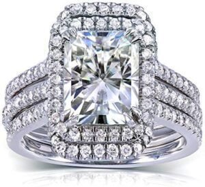 Kobelli Radiant-cut Moissanite Bridal Set 3 3/8 CTW 14k Whit... Kobelli Radiant-cut Moissanite Bridal Set 3 3/8 CTW 14k Whit...