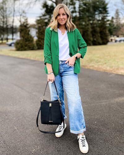 LookbookStore Blazers for Women Suit Jackets Dressy 3/4 Slee...