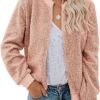 Eurivicy Women Fleece Jacket Winter Bomber Long Sleeve Faux ...