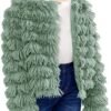 Inorin Girls Open Front Cardigan Faux Fur Coat Warm Fuzzy Tr...
