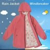 maoo garden Girls Rain Jackets Kids Waterproof Raincoat Ligh...