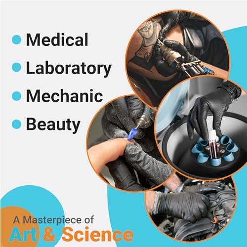 ASAP Black Nitrile Gloves - 4 Mil Black Exam Gloves, Black L...