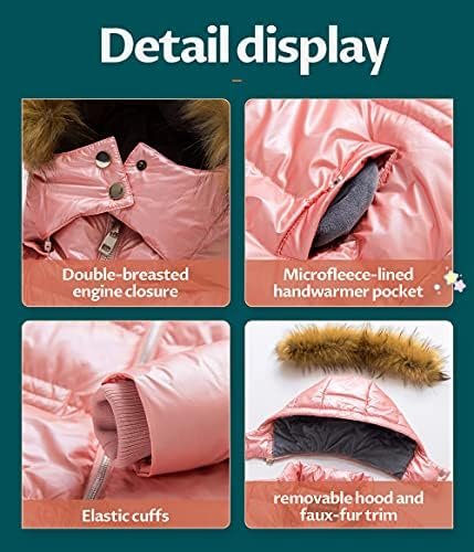 CREATMO US Girl's Kids Metallic Shiny Jacket with Detachable...