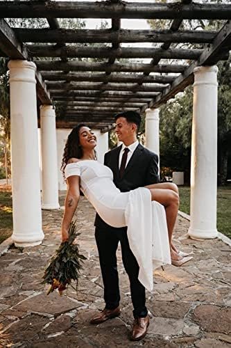 YMDUCH Women's Off Shoulder High Split Long Formal Party Dre...