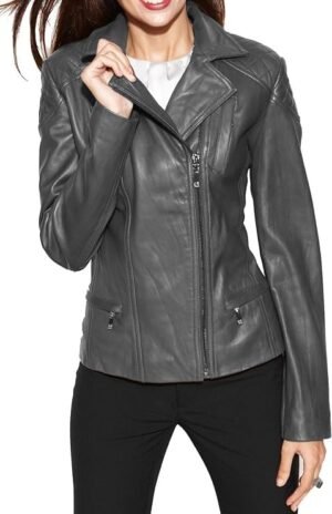 Womens Bambert Lambskin Genuine Leather Jacket, Biker Jacket Womens Bambert Lambskin Genuine Leather Jacket, Biker Jacket