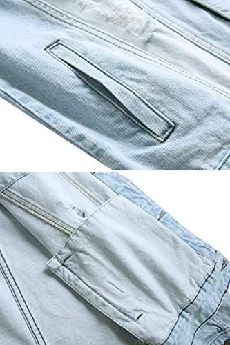 LAMKUKU Mens Denim Jacket Ripped Slim Jean Jacket Coat for M...