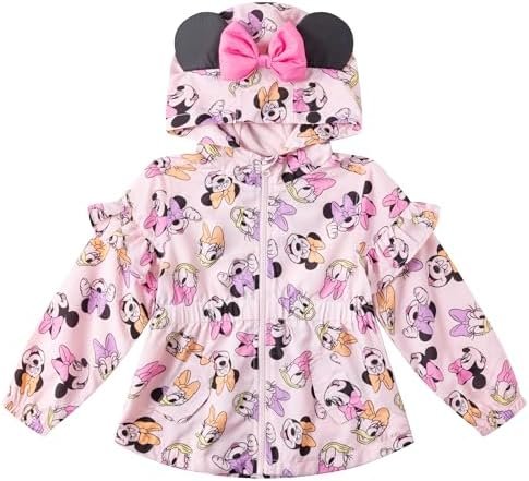 Disney Minnie Mouse Girls Water Resistant Windbreaker Jacket...