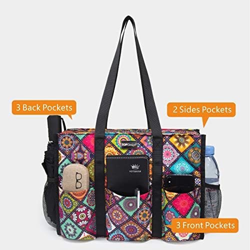 TOPDesign Utility Water Resistant Tote Bag with 13 Pockets, ...