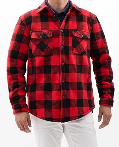 ZENTHACE Men's Warm Sherpa Lined Fleece Plaid Flannel Shirt ...