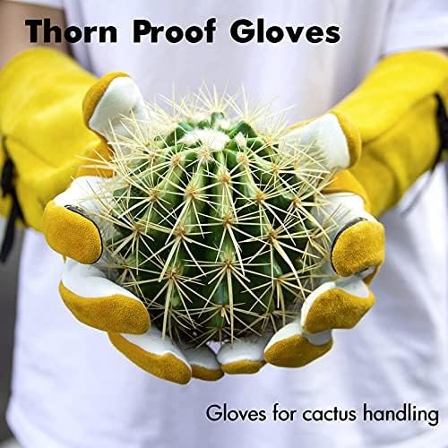 Garden Gloves Women/Men Thorn Proof, Deerskin Suede, 2 Layer...