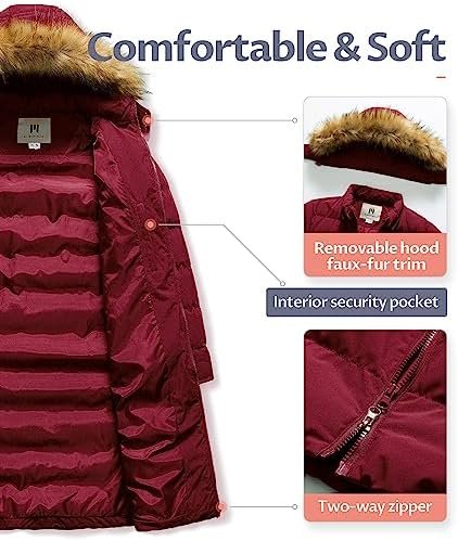 CREATMO US Women's Long Winter Faux Fur Coat Puffer Warm Jac...