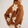 Maixang Womens Floral Print Sherpa Fleece Jackets Winter Zip...