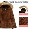 Women's Fur Hood Winter Parka Thicken Winter Jacket Coat Hoo...