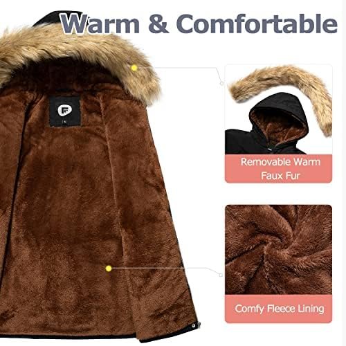 Women's Fur Hood Winter Parka Thicken Winter Jacket Coat Hoo...
