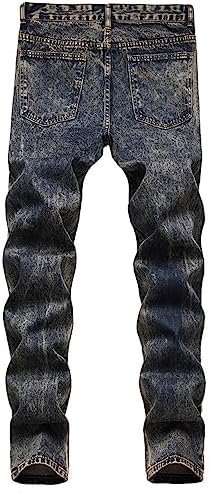 2023 Men's Slim Fit Straight Leg Jean Ripped Skinny Jeans Re...