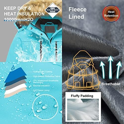 Pursky Girl's Waterproof Ski Jacket Kids Winter Snow Coats F...