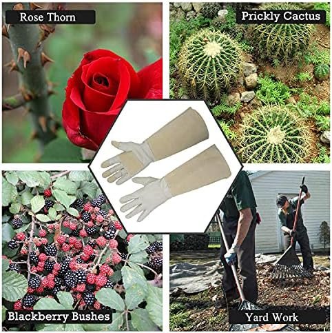 HANDLANDY Bundle - 2 Pairs: Rose Pruning Long Gardening Glov...
