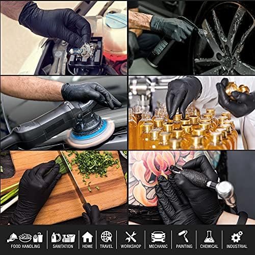 Dura-Gold Heavy Duty Black Nitrile Disposable Gloves, 6 Mil ...