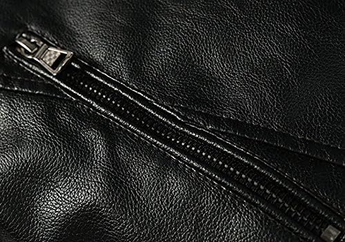 Youhan Men's Casual Zip Up Slim Bomber Faux Leather Jacket